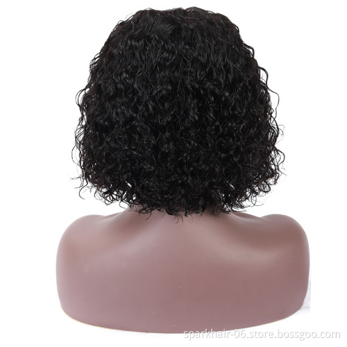 Curly Bob Wig Cheap Raw Brazilian Virgin Human Hair Lace Front Wig Wholesale Transparent Glueless Lace Frontal Wig For Women